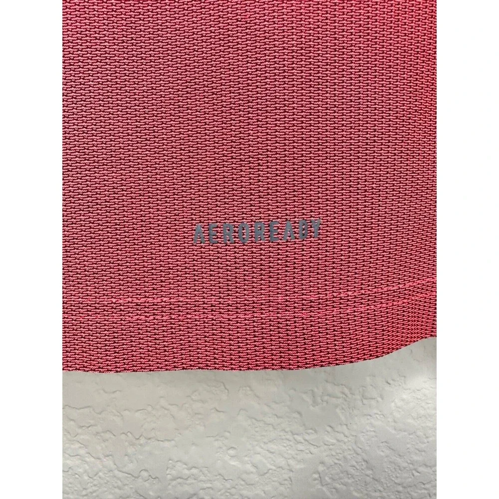ADIDAS AeroSport Flash Red Black Polo Golf Shirt Short Sleeve FJ9914 Mens Medium